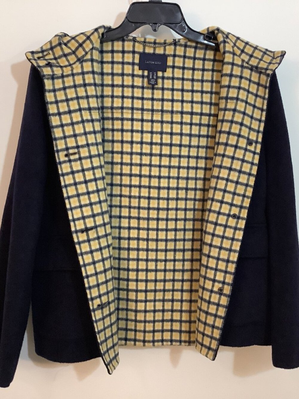 Navy Wool Jacket  Lands'End  Sz 14 Dark Navy Preppy Classic Relaxed Fit Trendy - Picture 8 of 10